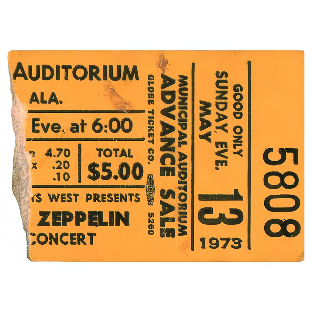 Concert Ticket <br>1973.05.13 <br>Mobile, AL