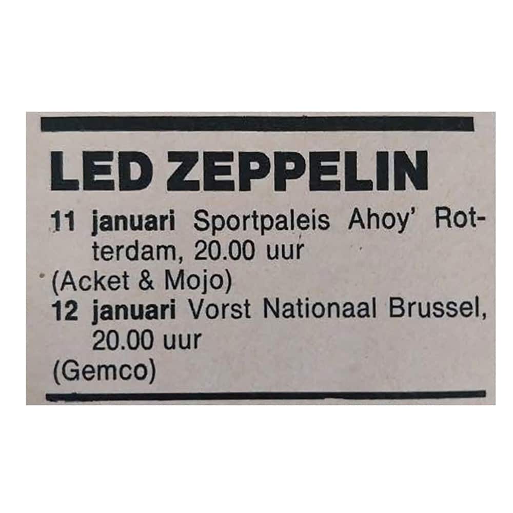 Concert Advertisement <br>1975.01.11 <br>Rotterdam, NL (Ad) #3 - Image 2