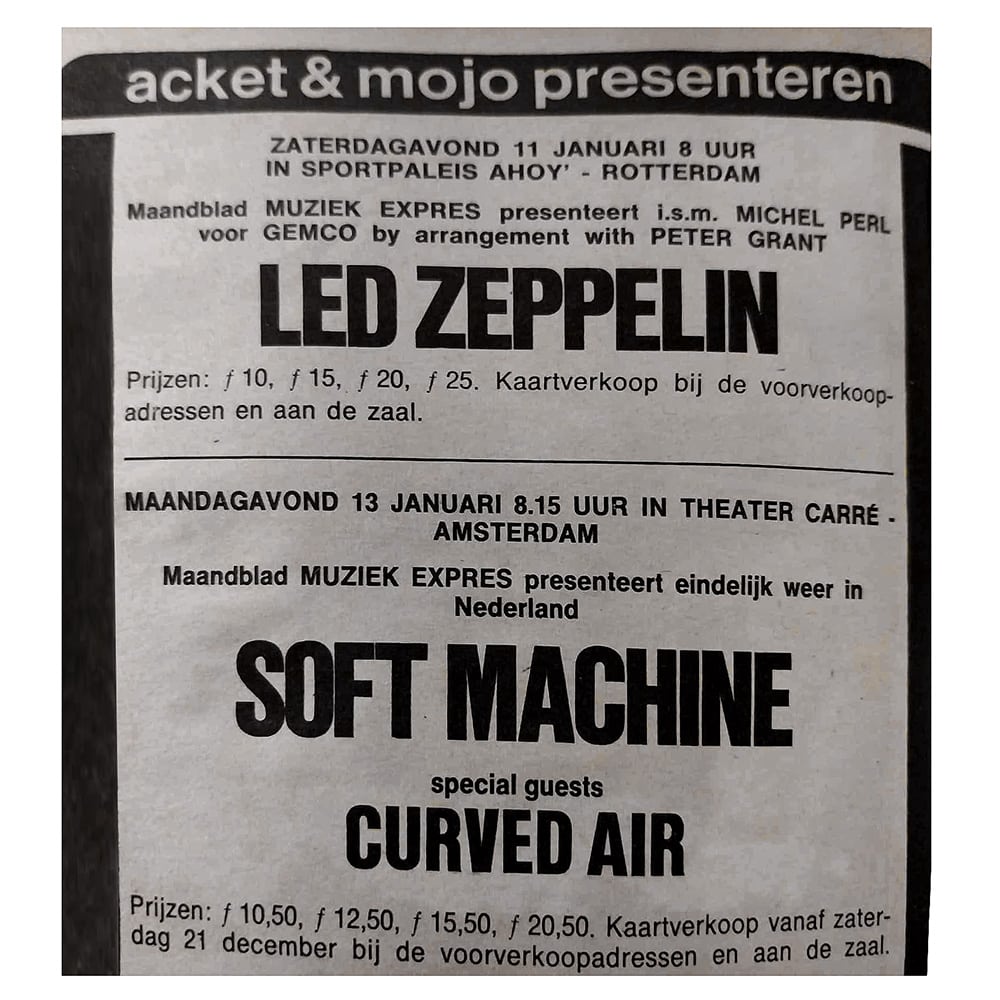 Concert Advertisement <br>1975.01.11 <br>Rotterdam, NL (Ad) #4 - Image 2