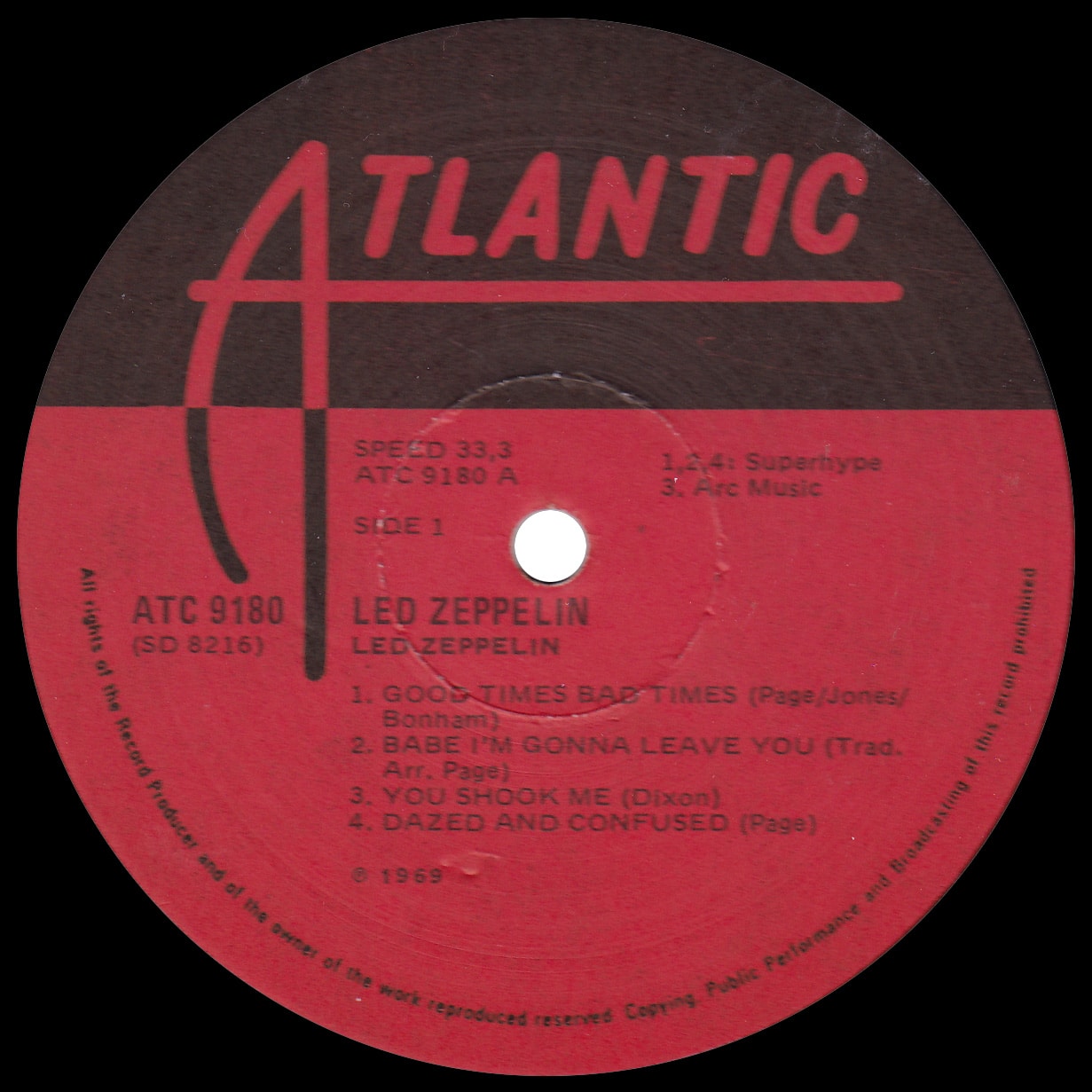 LP <br>Led Zeppelin <br>South Africa (ATC 9180) #5 - Image 3