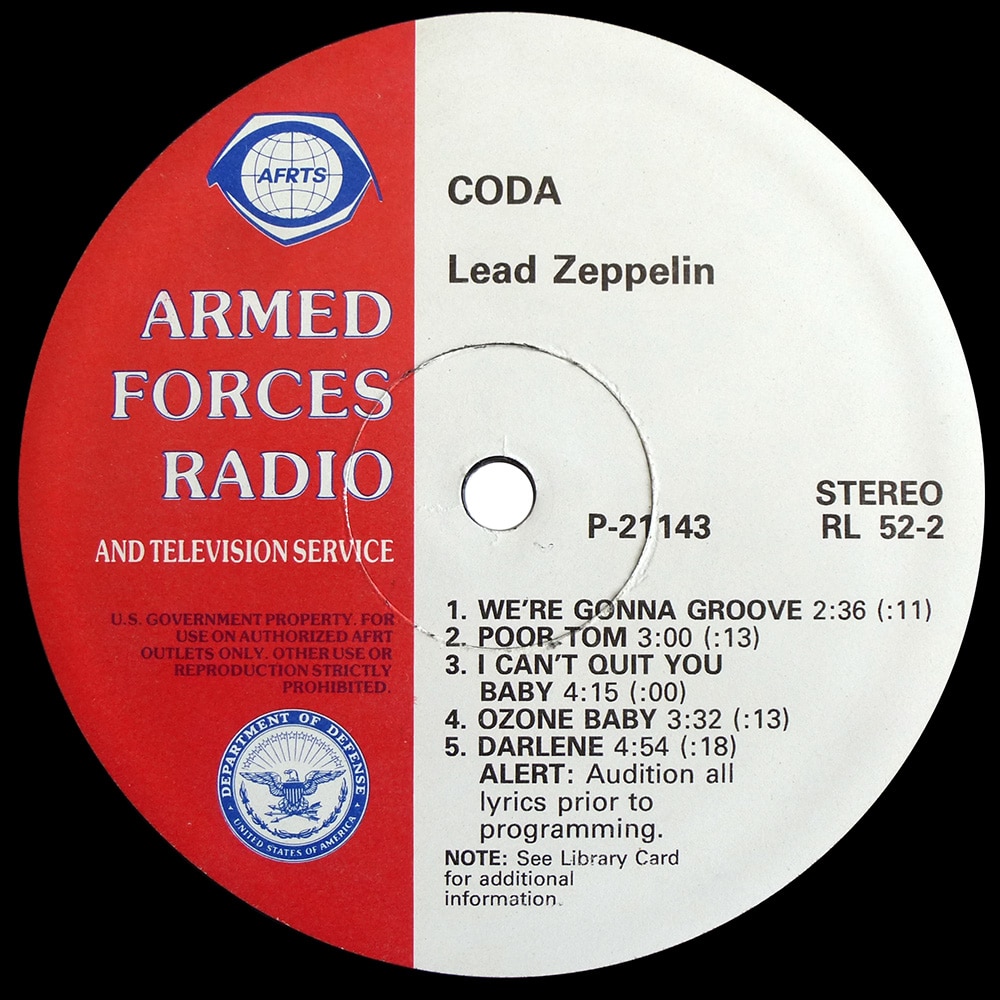 LP <br>Coda <br>USA (RL 52-2) Promo