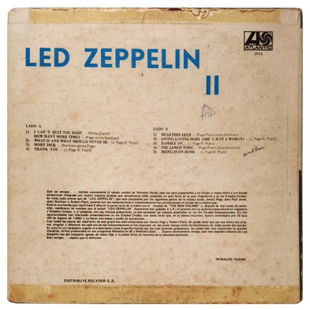 LP <br>Led Zeppelin II <br>Venezuela (2034) #1 - Image 2