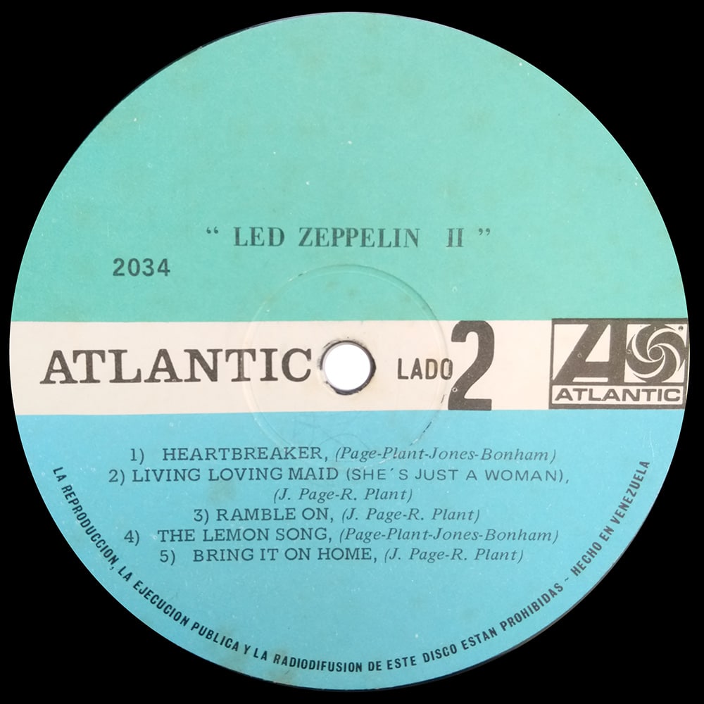 LP <br>Led Zeppelin II <br>Venezuela (2034) #1 - Image 4
