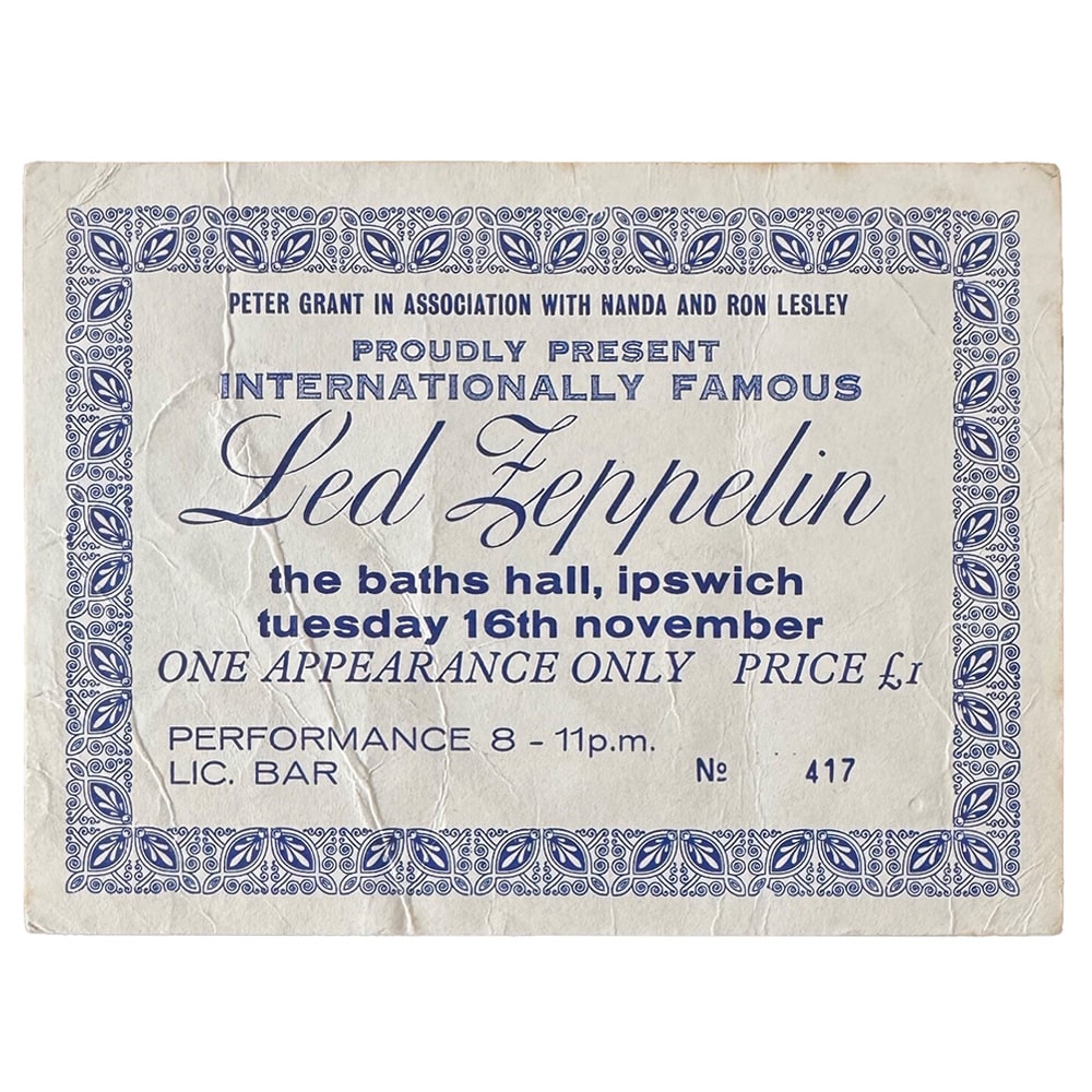 Concert Ticket <br>1971.11.16 <br>Ipswich, UK