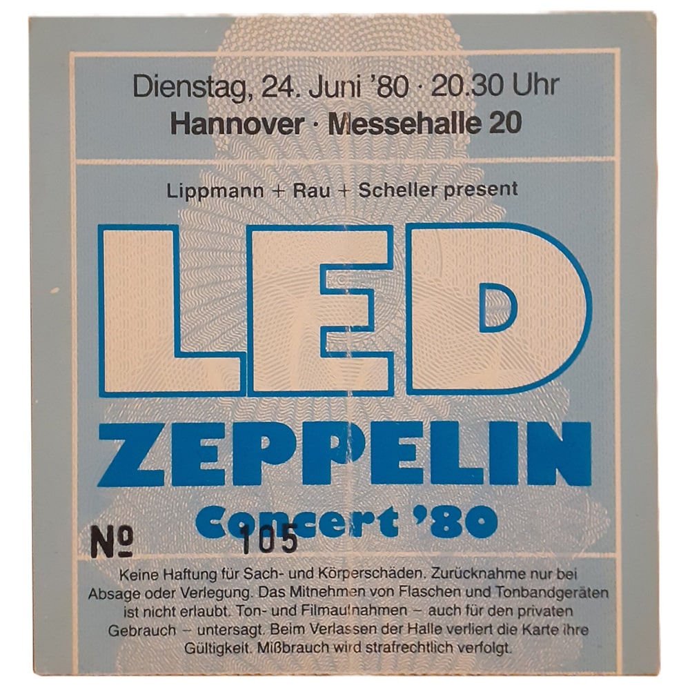 Concert Ticket <br>1980.06.24 <br>Hannover, DE