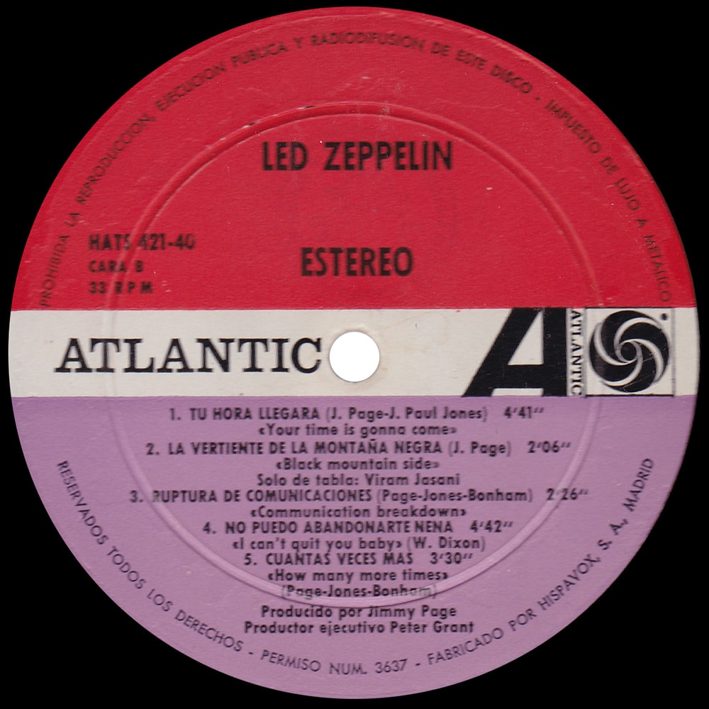 LP <br>Led Zeppelin <br>Spain (HATS 421-40) #03 - Image 4