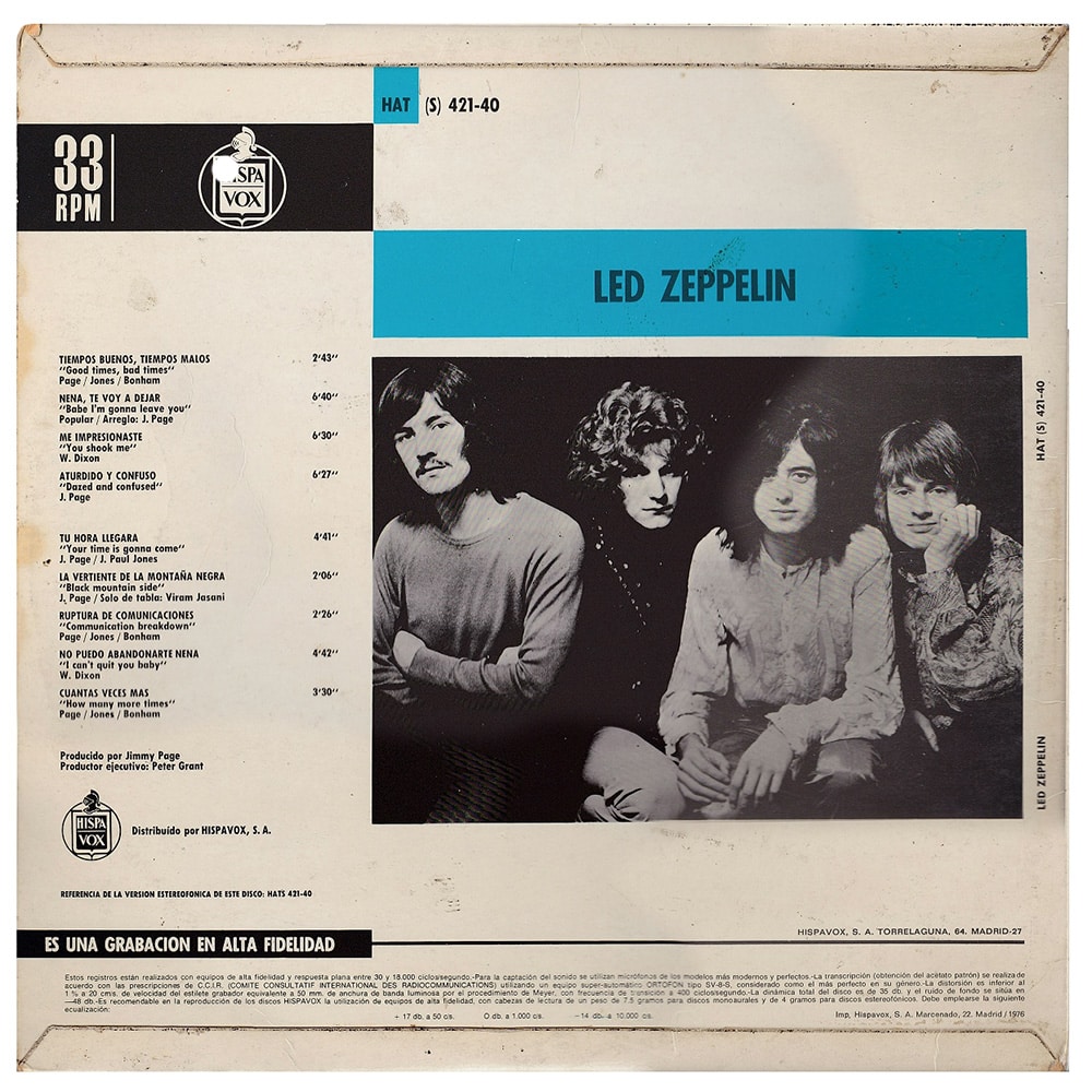 LP <br>Led Zeppelin <br>Spain (HATS 421-40) #06 - Image 2