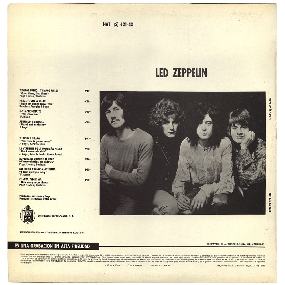 LP <br>Led Zeppelin <br>Spain (HATS 421-40) #07 - Image 2