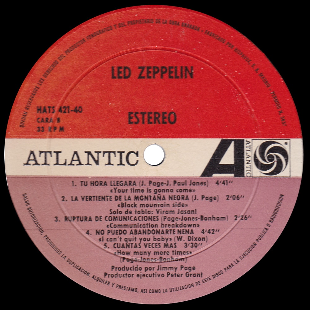 LP <br>Led Zeppelin <br>Spain (HATS 421-40) #07 - Image 4