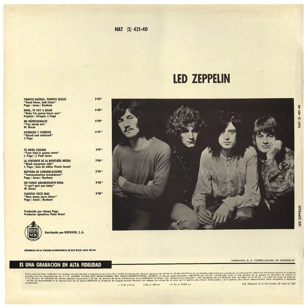 LP <br>Led Zeppelin <br>Spain (HATS 421-40) #08 - Image 2