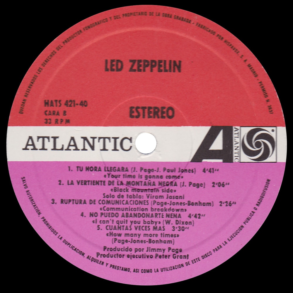 LP <br>Led Zeppelin <br>Spain (HATS 421-40) #08 - Image 4