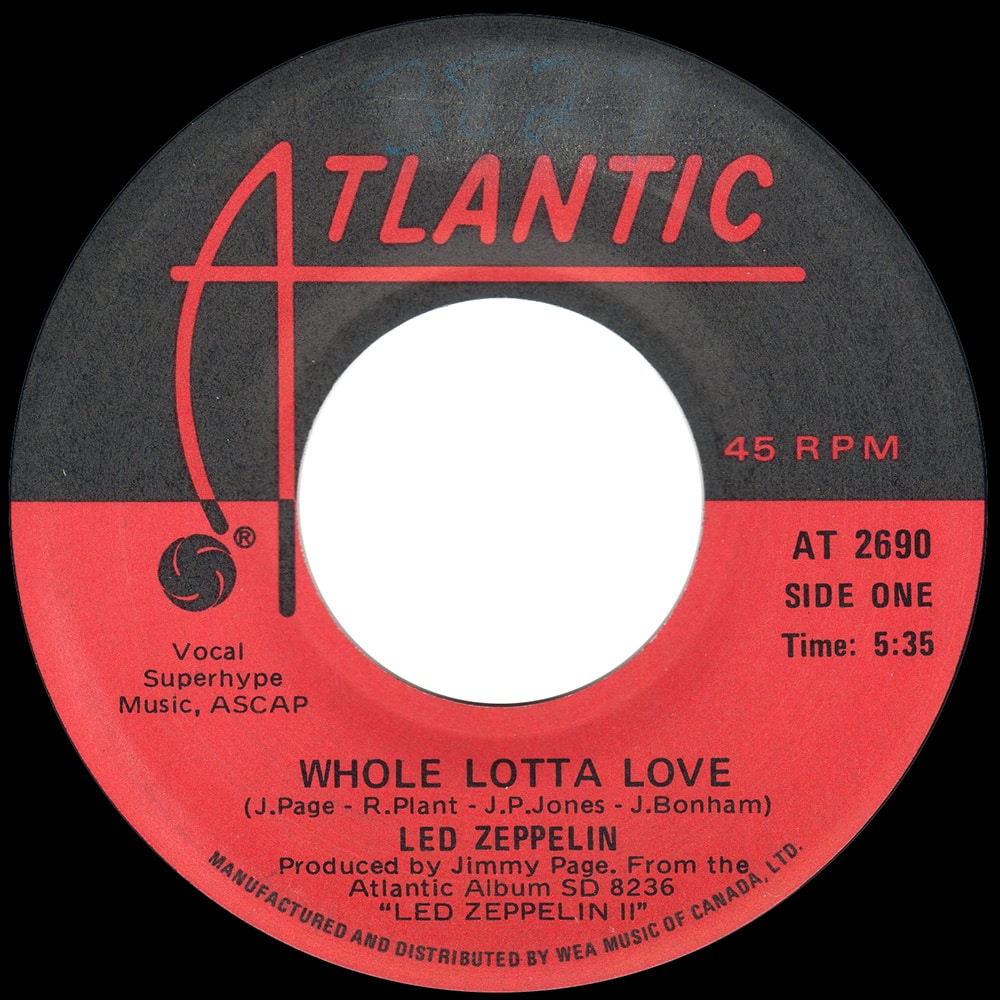 Single <br>Canada (AT. 2690) <br>Whole Lotta Love / Living Loving Maid (#7) - Image 2