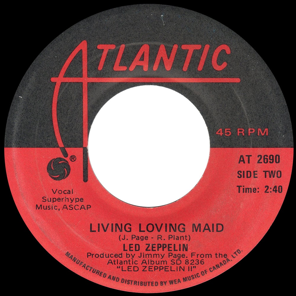Single <br>Canada (AT. 2690) <br>Whole Lotta Love / Living Loving Maid (#7) - Image 3