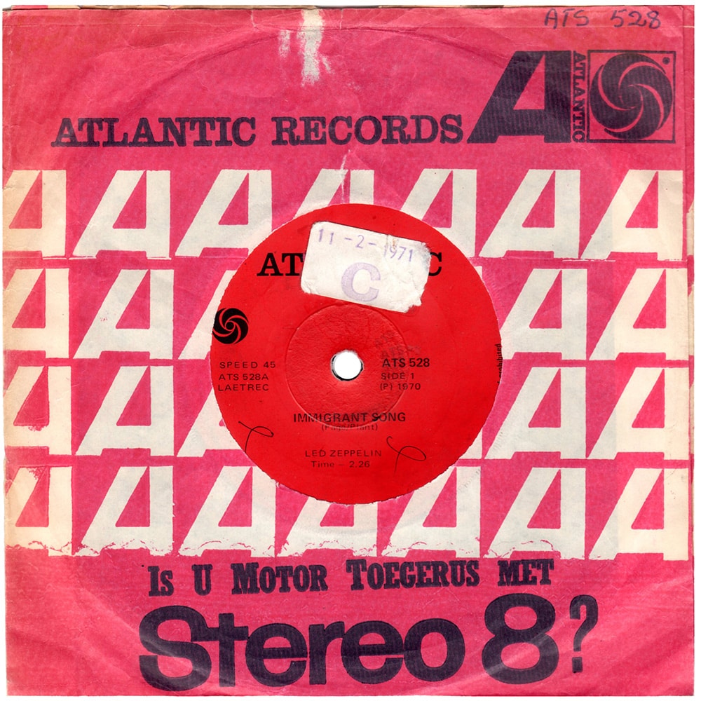 Single <br>South Africa (ATS 528) <br>Immigrant Song / Friends (#3)