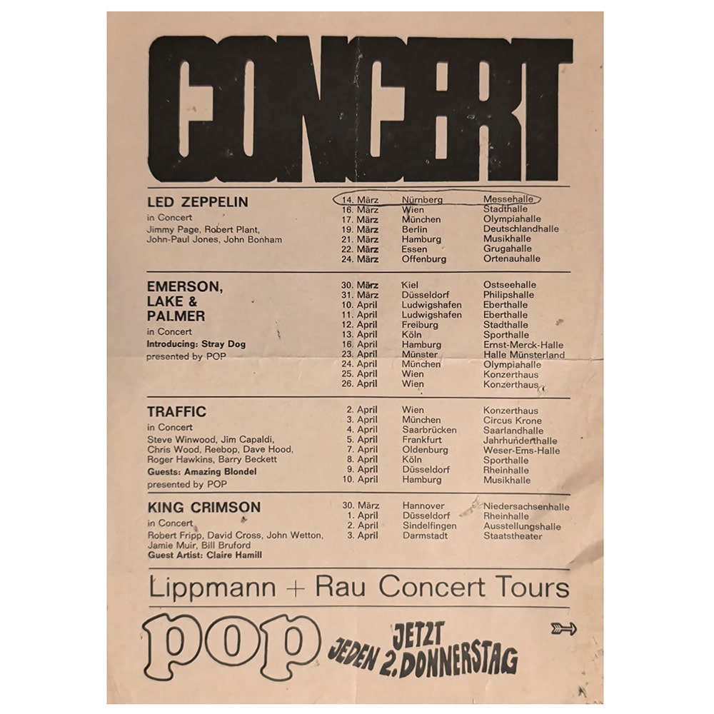 Concert Advertisement <br>1973.03.14 <br>Nuremberg DE (Ad)