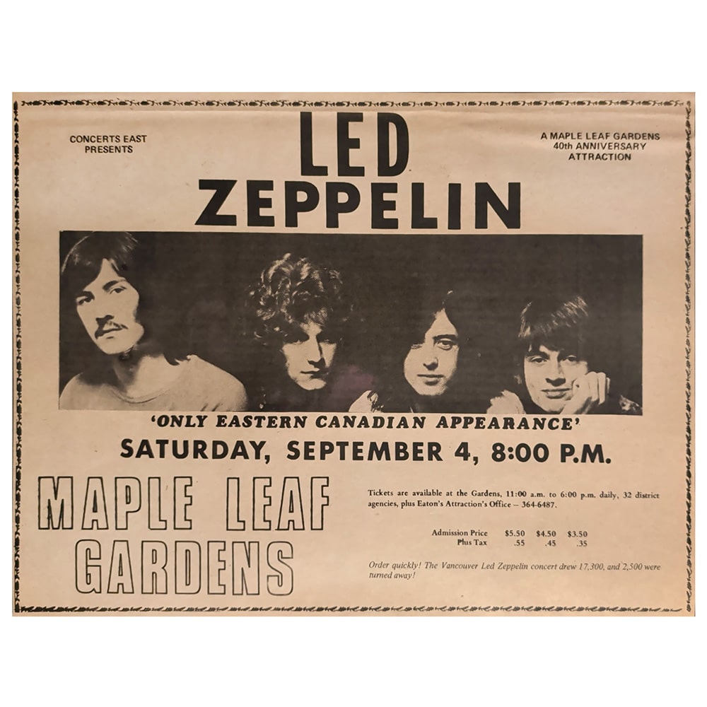 Concert Advertisement <br>1971.09.04 <br>Toronto, CA (Ad)