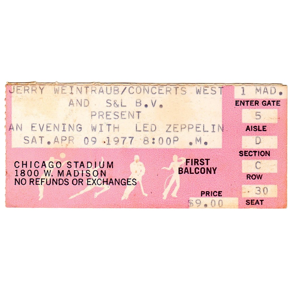 Concert Ticket <br>1977.04.09 <br>Chicago, IL
